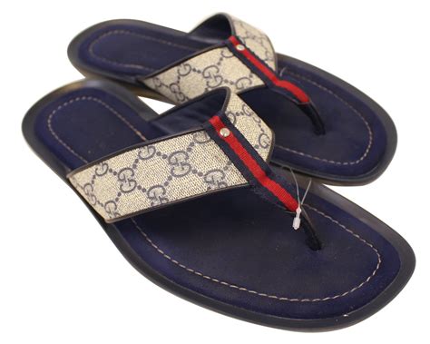 gucci flip flops blue